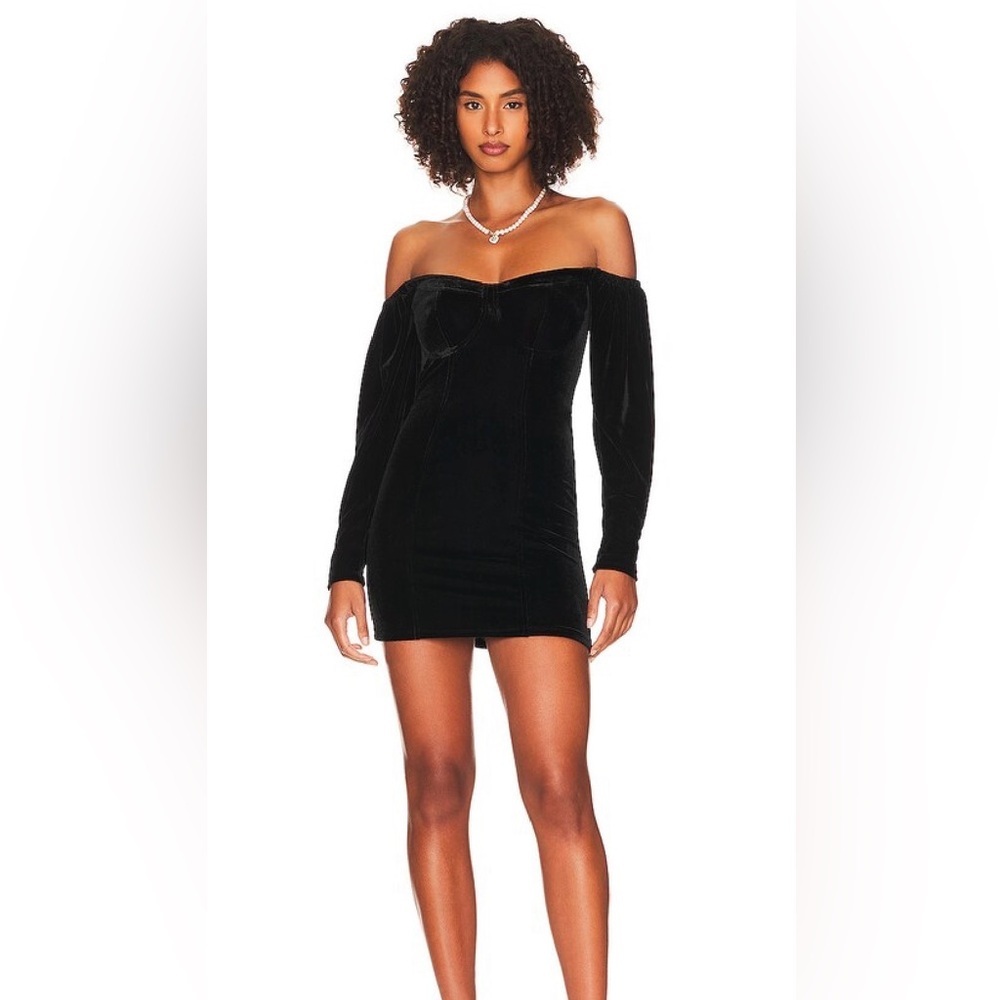 Lovers & Friends Nina Mini Dress Velvet Whimsigoth 90s Size S NWT